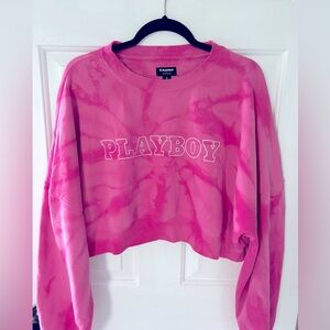 Pacsun Playboy Bunny Pink Tie Dye Crewneck